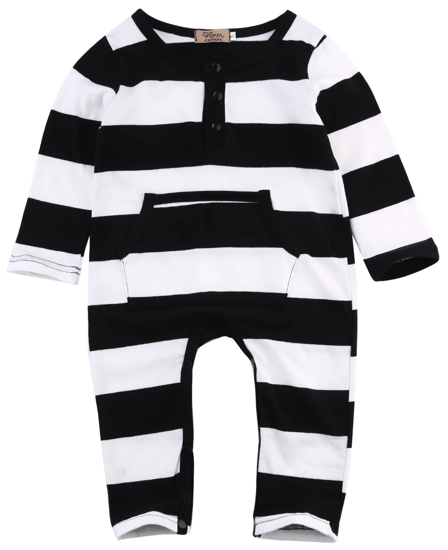Kids Baby Boys Girls Infant long sleeve o-neck striped belly pocket Romper Cotton Newborn Clothes Outfits 0-3Y
Kids Baby Boys Girls Infant long sleeve o-neck striped belly pocket Romper Cotton Newborn Clothes Outfits 0-3Y