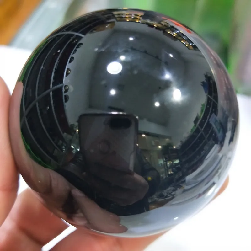 

DHXYZB 60mm Natural black obsidian sphere crystal Quartz Globe Ball Rock stone and Mineral Chakra Reiki Healing Home decoration