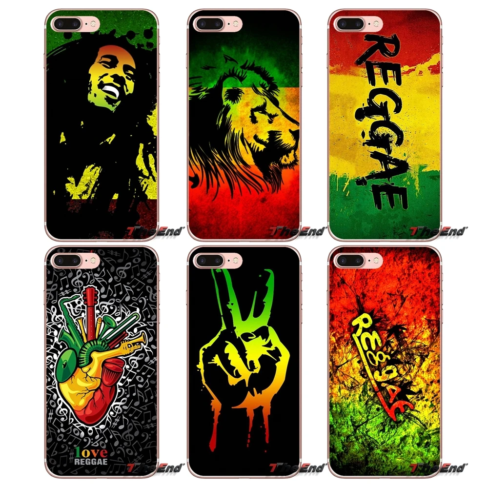 

For Apple iPhone X 4 4S 5 5S SE 5C 6 6S 7 8 Plus 6Plus 7plus 8plus Fundas Coque bob marley rasta lion reggae silicone Cover
