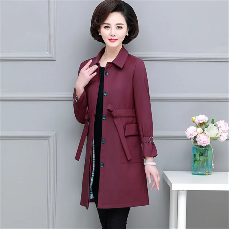 Women's Jacket 2019 New Spring Long Belt Windbreaker Autumn Fashion Large Size 5XL Slim Jacket Mother Wear Casual Windbreaker
Women's Jacket 2019 New Spring Long Belt Windbreaker Autumn Fashion Large Size 5XL Slim Jacket Mother Wear Casual Windbreaker