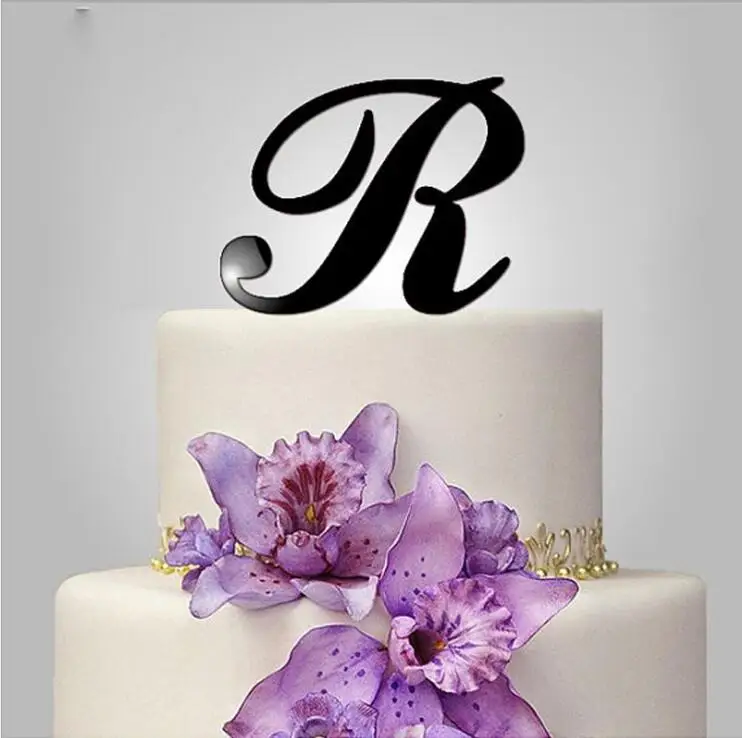 Image Unique Letter Monogram Cake Topper Custom Initials Name Wedding Cake Toppers Rustic Baby Shower Birthday Party Decoration Gift