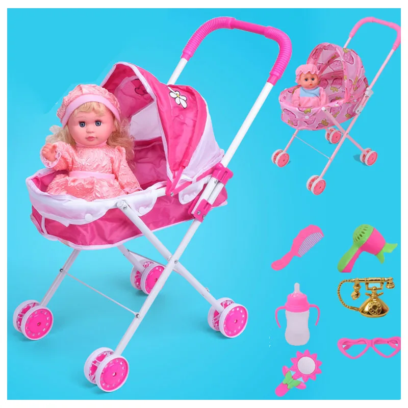 Kids Children's Toys Baby Doll Stroller Similation Stroller Iron Frame Foldable Infant Baby Stroller Pretend Play Furniture Toys
Kids Children's Toys Baby Doll Stroller Similation Stroller Iron Frame Foldable Infant Baby Stroller Pretend Play Furniture Toys