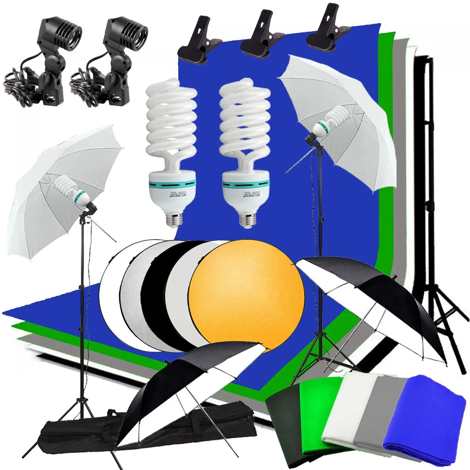Abeststudio Umbrella Continuous Lighting Backdrop Kit 60cm 5 in 1 Portable Photography Multi Disc Collapsible Light Reflector
Abeststudio Umbrella Continuous Lighting Backdrop Kit 60cm 5 in 1 Portable Photography Multi Disc Collapsible Light Reflector