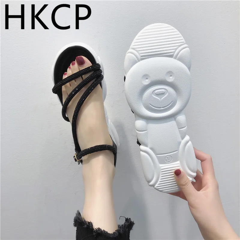 HKCP Sandals for women new summer 2019 Korean version with thick-soled bear sandals for casual beach shoes C213
HKCP Sandals for women new summer 2019 Korean version with thick-soled bear sandals for casual beach shoes C213