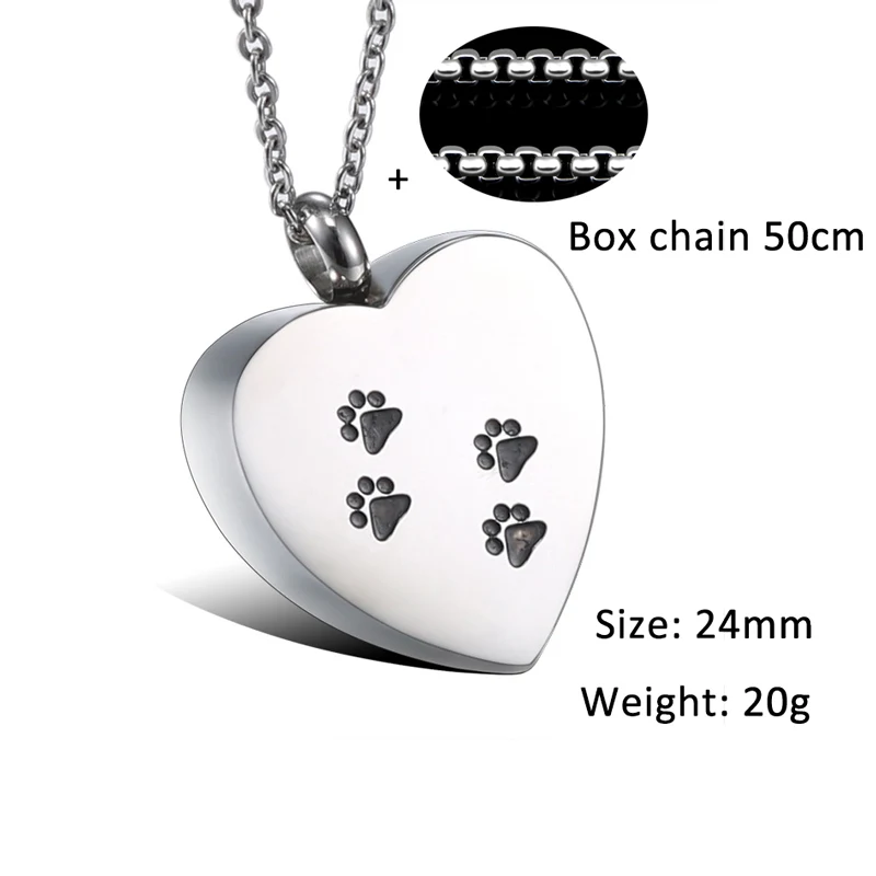 CHUKUI New Fashion Men Women Necklace Silver Color Stainless Steel Heart Perfume Bottle Pendant Necklace Dog Paw Memory Jewelry
CHUKUI New Fashion Men Women Necklace Silver Color Stainless Steel Heart Perfume Bottle Pendant Necklace Dog Paw Memory Jewelry