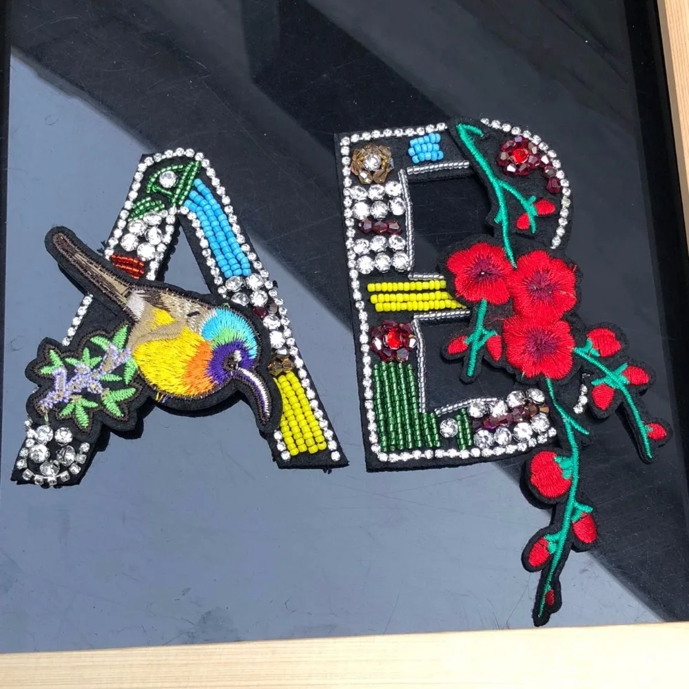 Large letter cloth A B patch DIY costume decoration accessories plum flower bird embroidery flowers applique Nail bead patch
Large letter cloth A B patch DIY costume decoration accessories plum flower bird embroidery flowers applique Nail bead patch