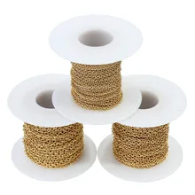 LINSOIR 10yards 1.5/2/2.2mm Gold Color Rolo Necklace Chains Bulk Metal Stainless Steel Open Link Chains For Diy Jewelry Making
LINSOIR 10yards 1.5/2/2.2mm Gold Color Rolo Necklace Chains Bulk Metal Stainless Steel Open Link Chains For Diy Jewelry Making