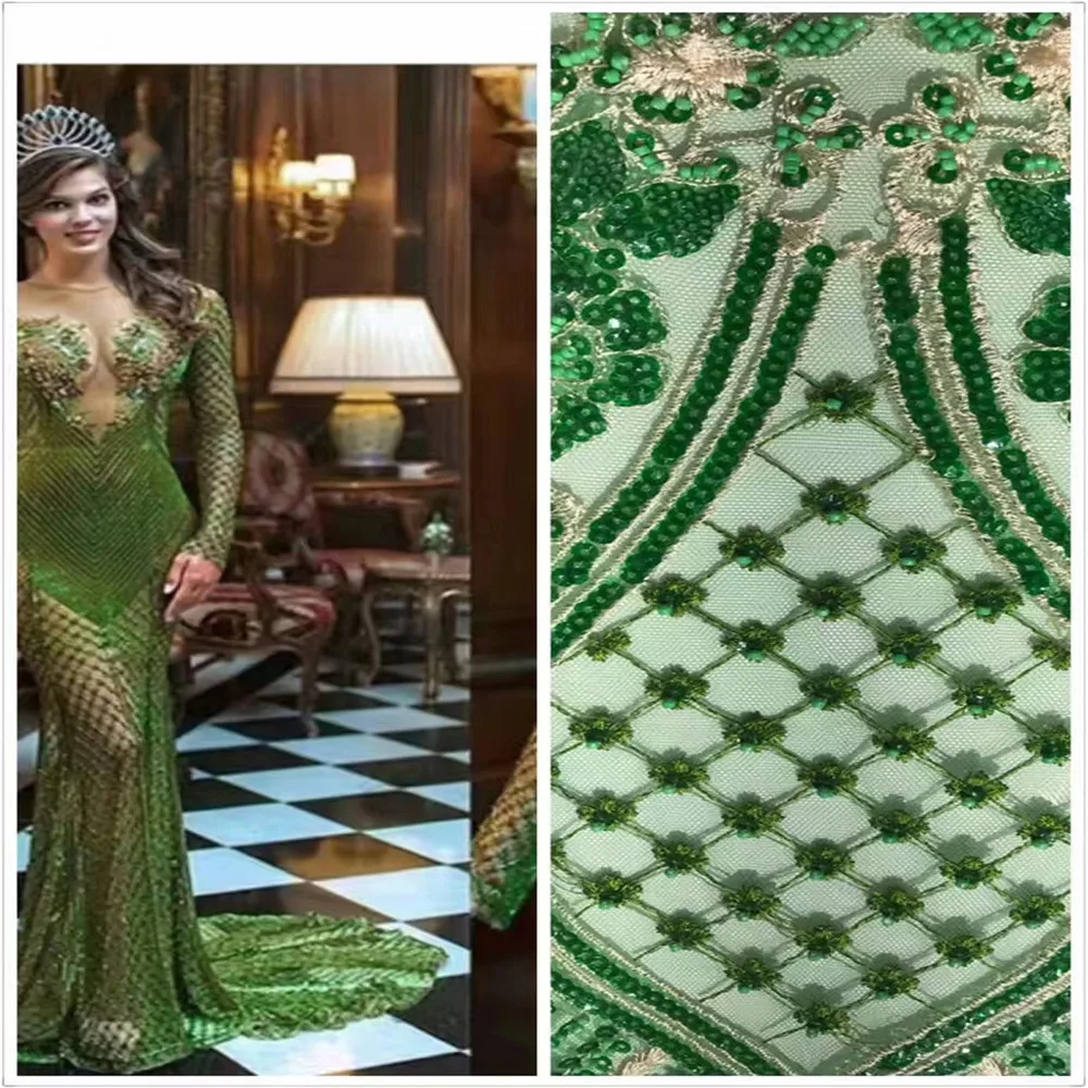 Beads+Sequin Lace Fabric 4.57*1.3meters 2017 African Lace fabric with Sequins High Quality green Beads Fabric for dresses JL22-1
Beads+Sequin Lace Fabric 4.57*1.3meters 2017 African Lace fabric with Sequins High Quality green Beads Fabric for dresses JL22-1