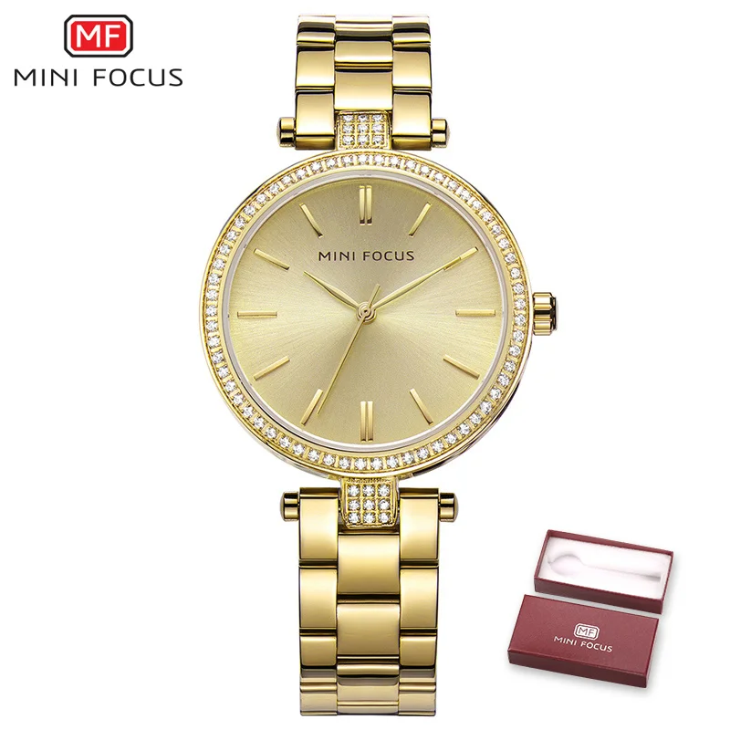 MINIFOCUS Royal Women Watch 2018 Quartz Clock Golden Stainless Steel Strap Crystal Iced Out Design Fashion Wristwatch +Gift Box
MINIFOCUS Royal Women Watch 2018 Quartz Clock Golden Stainless Steel Strap Crystal Iced Out Design Fashion Wristwatch +Gift Box