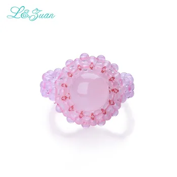 l&zuan Trendy Pink Ring 100% Handmade Natural Rose Quartz Beads Powder Crystal Rings for Girls Fine Jewelry Fashion Accessories 
l&zuan Trendy Pink Ring 100% Handmade Natural Rose Quartz Beads Powder Crystal Rings for Girls Fine Jewelry Fashion Accessories