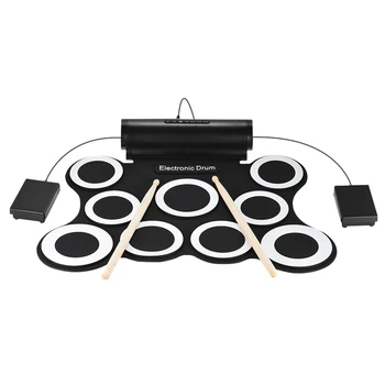 Portable Stereo Digital Electronic Roll Up Drum Kit 9 Silicon Drum Pads Built-in Double 3W Speakers USB Powered with Drumsticks
Portable Stereo Digital Electronic Roll Up Drum Kit 9 Silicon Drum Pads Built-in Double 3W Speakers USB Powered with Drumsticks