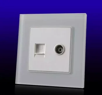 Square back Computer Socket, PC socket,Internet socket, with TV socket White Crystal Glass Panel,
Square back Computer Socket, PC socket,Internet socket, with TV socket White Crystal Glass Panel,
