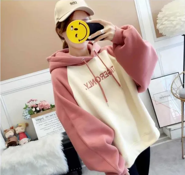 2019 Winter Harajuku Korean Hooded Thicken Women Sweatershirts Loose Color Matching Casual Female Hoodies
2019 Winter Harajuku Korean Hooded Thicken Women Sweatershirts Loose Color Matching Casual Female Hoodies