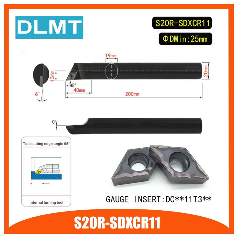 S20R-SDXCR11 95 градусов внутреннего точения держатель инструмента для DCMT11T304 DCMT11T308