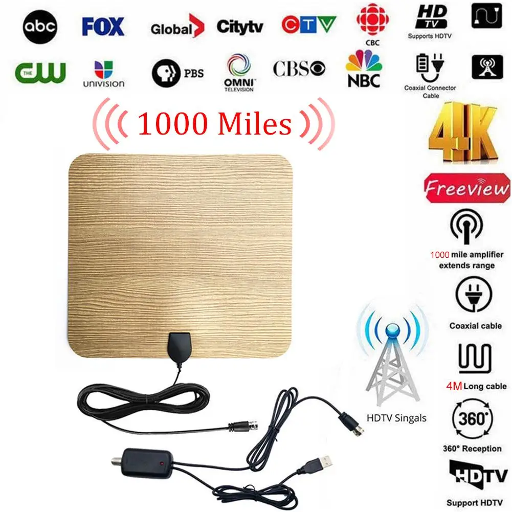 Indoor 1000 Miles 4K HDTV Antenna For Digital TV With Amplifier Antennas DVB-T2 Grid Satellite TV Aerial Wave Signal Receiver
Indoor 1000 Miles 4K HDTV Antenna For Digital TV With Amplifier Antennas DVB-T2 Grid Satellite TV Aerial Wave Signal Receiver