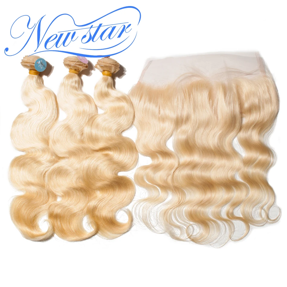 New Star Hair 613 Body Wave Bundles With Frontal Brazilian 3 Pcs Blonde Remy Human Hair Weave Extension And 13x4 Closure
New Star Hair 613 Body Wave Bundles With Frontal Brazilian 3 Pcs Blonde Remy Human Hair Weave Extension And 13x4 Closure