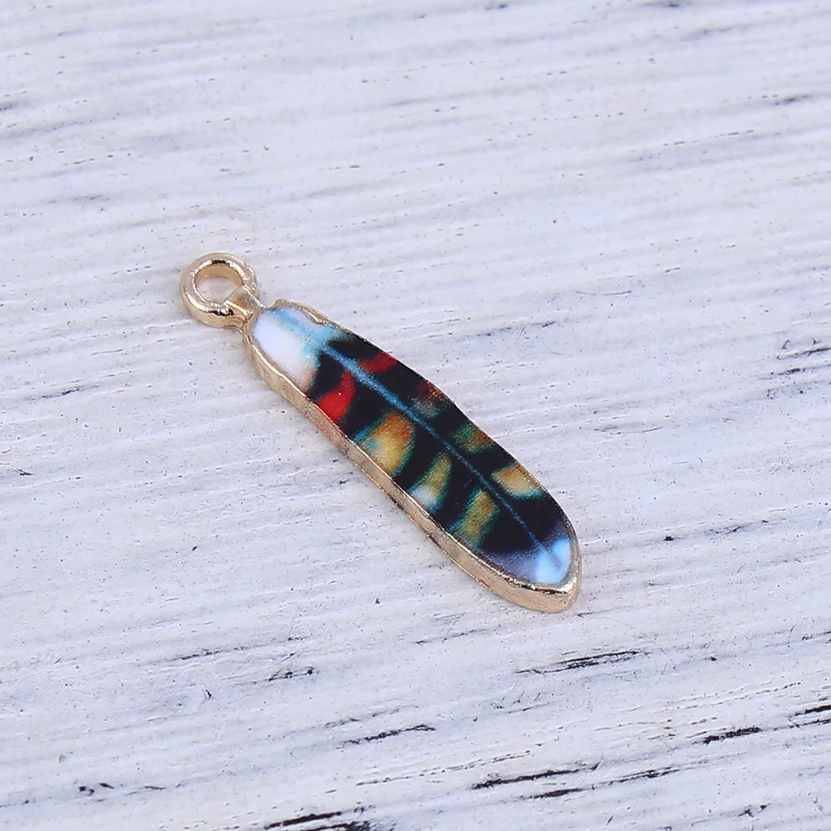 Zinc Based Alloy Charms Feather Gold Color Black Enamel 23mm( 7/8") x 5mm( 2/8"), 10 PCs
Zinc Based Alloy Charms Feather Gold Color Black Enamel 23mm( 7/8") x 5mm( 2/8"), 10 PCs