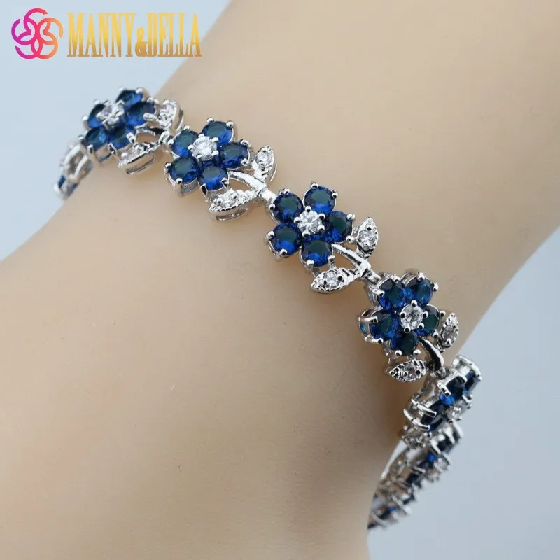 Sterling Silver Excellent Flower Blue Zircon Bracelet Health Fashion Jewelry For Women Free Jewelry Box SL41
Sterling Silver Excellent Flower Blue Zircon Bracelet Health Fashion Jewelry For Women Free Jewelry Box SL41