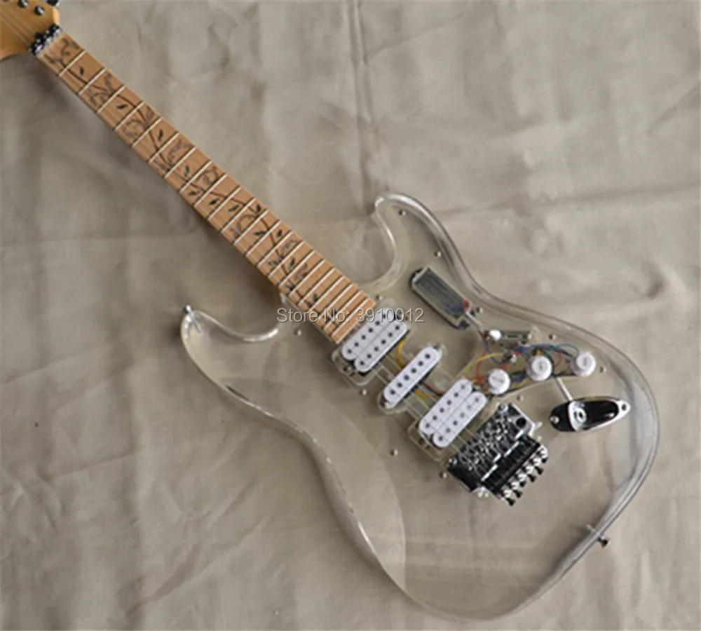 Acrylic crystal Electric guitar,Maple fretboard & neck,the making time of a month!
Acrylic crystal Electric guitar,Maple fretboard & neck,the making time of a month!