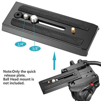 

Rapid Connect Quick Release Sliding Plate Camera Mount with 1/4" and 3/8" Mounting Screws for Manfrotto 501HDV 503HDV 701HDV MH0