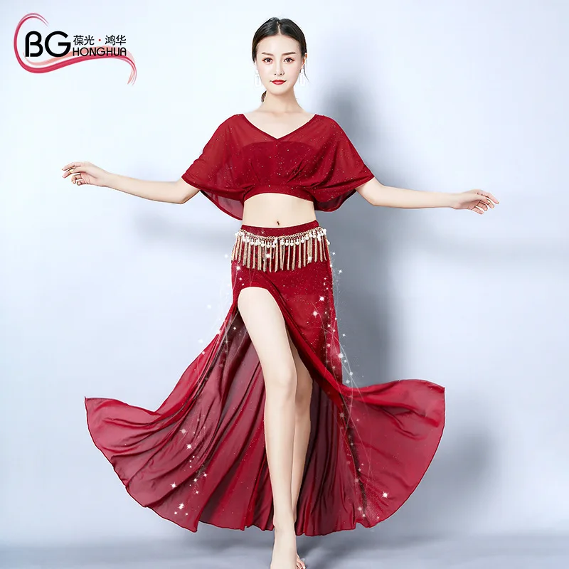 New Arrival Sexy V-neck 2Pcs Women Oriental Dance Costume Performance Belly dance Team Mesh Practice Large size clothes MAY1034
New Arrival Sexy V-neck 2Pcs Women Oriental Dance Costume Performance Belly dance Team Mesh Practice Large size clothes MAY1034