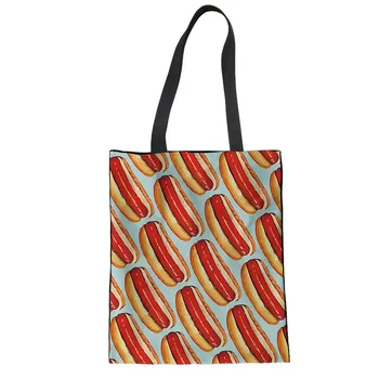 THIKIN Causal Lady Handbags Cartoon Sandwich Hot Dog Printing Folding Women Handbag Reusable Shoulder Bag Custom School Book Bag
THIKIN Causal Lady Handbags Cartoon Sandwich Hot Dog Printing Folding Women Handbag Reusable Shoulder Bag Custom School Book Bag