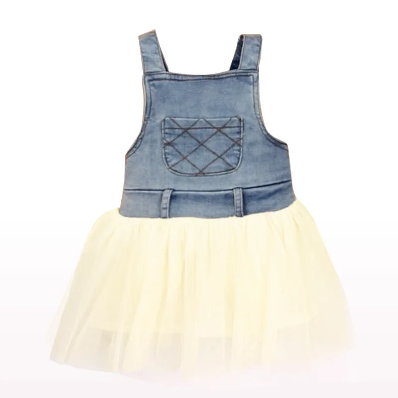 Summer Patchwork with Denim Mesh Infants and Young Children Harness Dress A-Line Baby Girls Clothes For 70-120cm
Summer Patchwork with Denim Mesh Infants and Young Children Harness Dress A-Line Baby Girls Clothes For 70-120cm