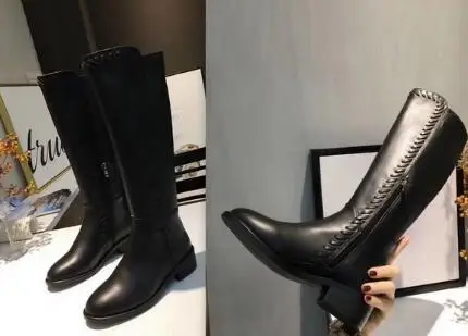 She Dian 2018 autumn and winter women boots genuine leather zips round toe long boots sewing comfortble motorcycle boots
She Dian 2018 autumn and winter women boots genuine leather zips round toe long boots sewing comfortble motorcycle boots