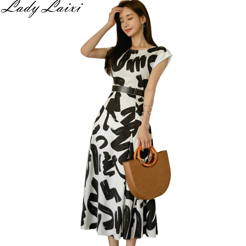 New fashion Women Business Dress Belt O-Neck Short Sleeve Midi women summer Print dress party sexy holiday dress
New fashion Women Business Dress Belt O-Neck Short Sleeve Midi women summer Print dress party sexy holiday dress