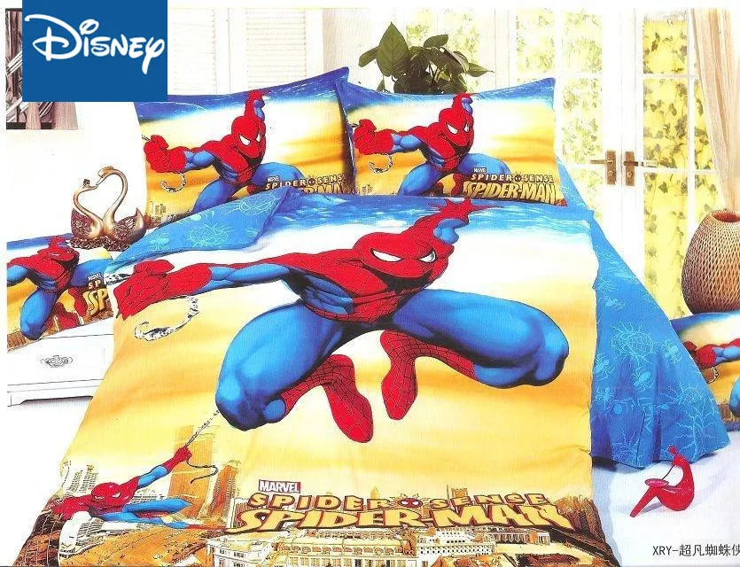Disney Spider Man Комплект постельного белья 2 размера детская спальная декорация