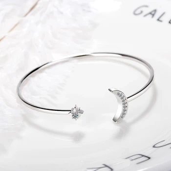 Star Moon 925 Sterling Silver Bracelet Bangles For Women Girls AAAAA Zircon Jewerly Gift Pulseira Feminina SL109
Star Moon 925 Sterling Silver Bracelet Bangles For Women Girls AAAAA Zircon Jewerly Gift Pulseira Feminina SL109