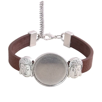 1pcs 6 Color PU Bracelet Silver color Buddha Base Setting Cuff Blank Trays Brazel Fit 25mm Glass Cameo Dome Cabochon DIY Jewelry
1pcs 6 Color PU Bracelet Silver color Buddha Base Setting Cuff Blank Trays Brazel Fit 25mm Glass Cameo Dome Cabochon DIY Jewelry