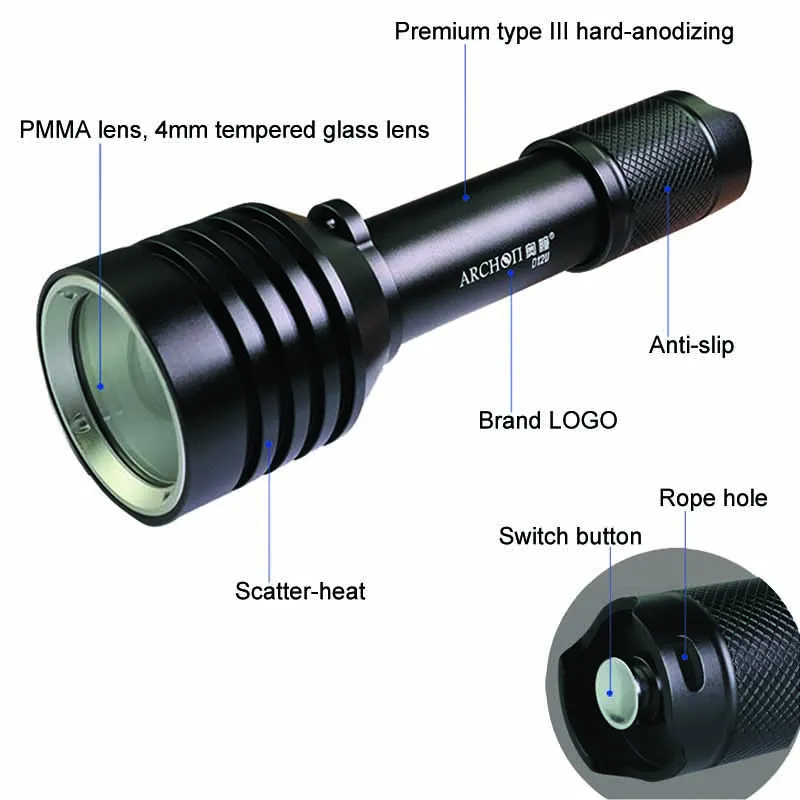 ARCHON Diving Video Flashlight ARCHON D12U (10)