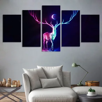HD Print Canvas Modular Pictures 5 Panel Moon And Deer Landscape Wall Art Painting For Living Room Decor Poster
HD Print Canvas Modular Pictures 5 Panel Moon And Deer Landscape Wall Art Painting For Living Room Decor Poster