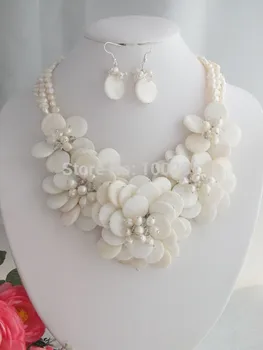 Latest fashion party jewelry wrap white freshwater pearl shell flower necklace set MN-2337
Latest fashion party jewelry wrap white freshwater pearl shell flower necklace set MN-2337