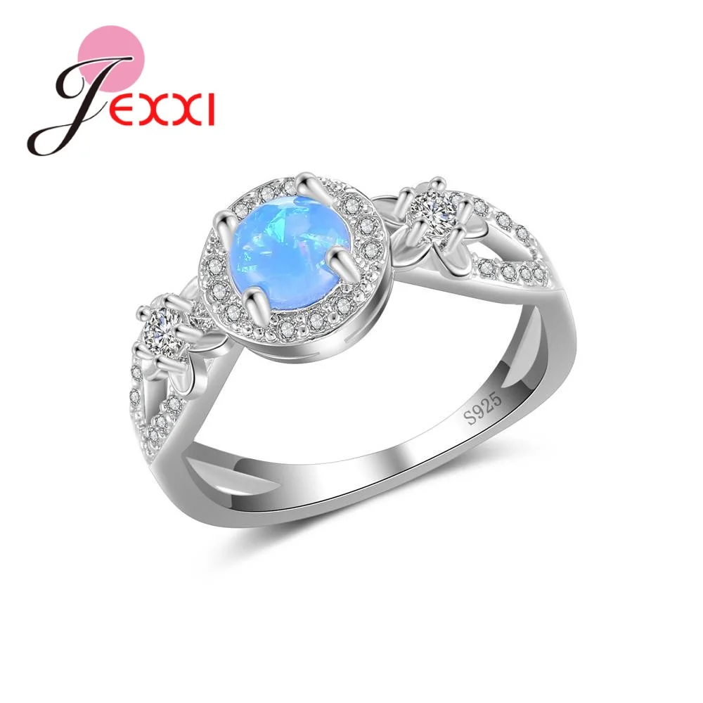 100% 925 Sterling Silver Rings For Women Unique Design With Blue Opal Stones Vintage Style Wedding Jewelry For Lover
100% 925 Sterling Silver Rings For Women Unique Design With Blue Opal Stones Vintage Style Wedding Jewelry For Lover