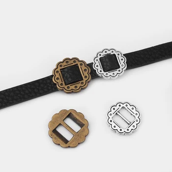 10pcs Tibetan Silver/Bronze Flower Buckle Ribbon Slider Fit 10mm Flat Leather Cord For Bracelets Necklace Jewelry Making
10pcs Tibetan Silver/Bronze Flower Buckle Ribbon Slider Fit 10mm Flat Leather Cord For Bracelets Necklace Jewelry Making