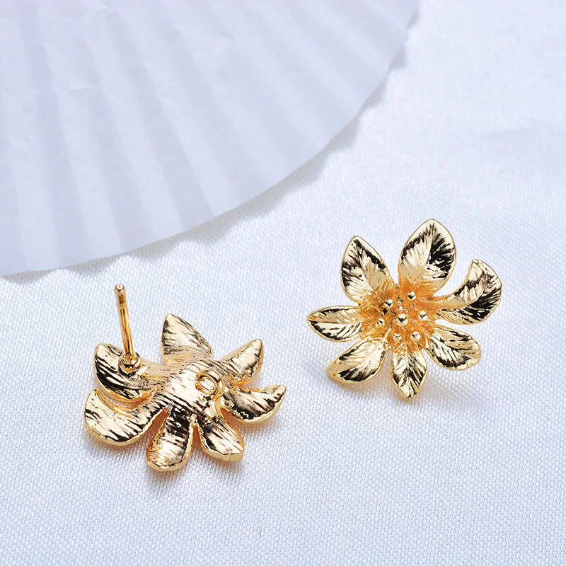 (170) 10PCS 16x18MM 24K Gold Color Brass Flower Stud Earrings High Quality Diy Jewelry Findings Accessories
(170) 10PCS 16x18MM 24K Gold Color Brass Flower Stud Earrings High Quality Diy Jewelry Findings Accessories