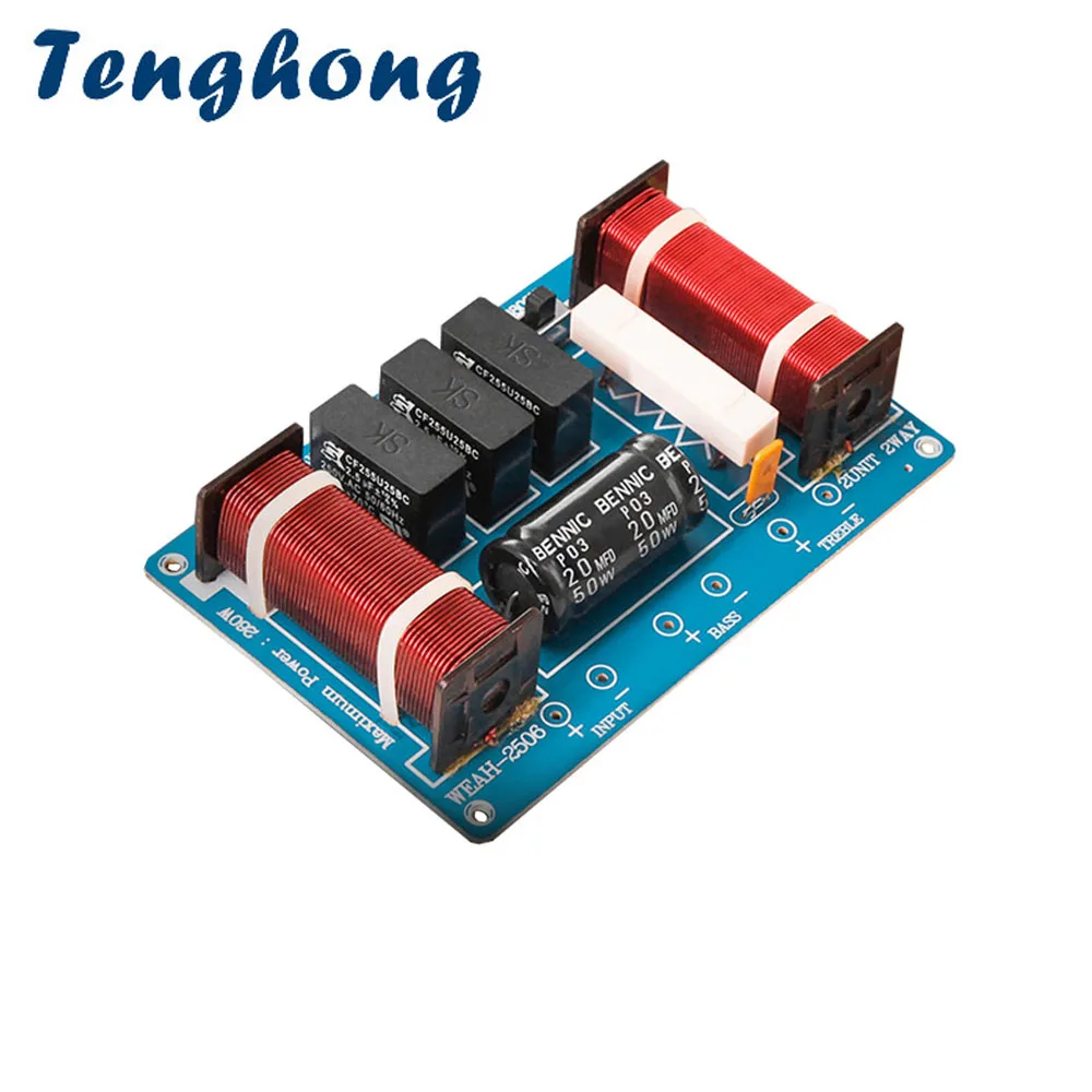Tenghong 260W 2 Way Speaker Audio Crossover Board Treble Bass Speaker Professional Frequency Divider For 6.5-10 Inches Speakers
Tenghong 260W 2 Way Speaker Audio Crossover Board Treble Bass Speaker Professional Frequency Divider For 6.5-10 Inches Speakers