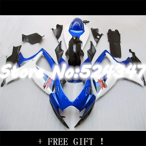 

Blue/White for A GSX R600 R750 06-07 GSXR 600 750 GSXR600 GSXR750 GSX-R600 GSX-R750 K6 06 07 2006 2007 Fairing