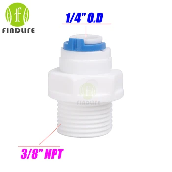 

Water Filter Parts 5pcs 1/4" OD Tube * 3/8"NPT BSP Male Straight Quick Connector fit ro water purifier system 1046