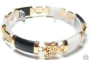 Exquisite 18KGP Black White Jadeite Bracelet AAAAR
Exquisite 18KGP Black White Jadeite Bracelet AAAAR