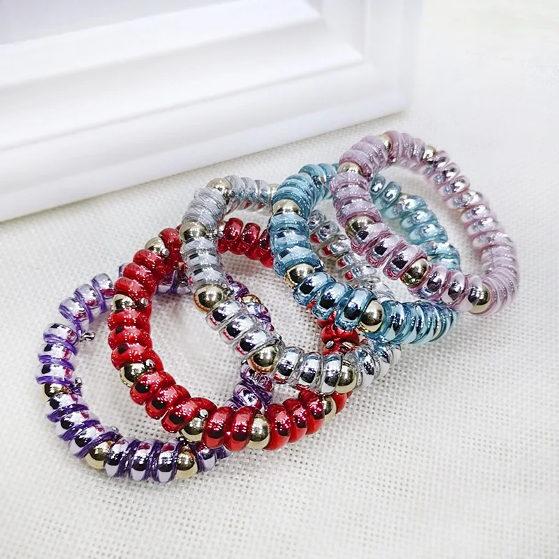2 pcs Multicolor Elastic Hair Bands Spiral Shape Ponytail Hair Ties Gum Rubber Band Hair Rope Telephone Wire Hair Accessories
2 pcs Multicolor Elastic Hair Bands Spiral Shape Ponytail Hair Ties Gum Rubber Band Hair Rope Telephone Wire Hair Accessories