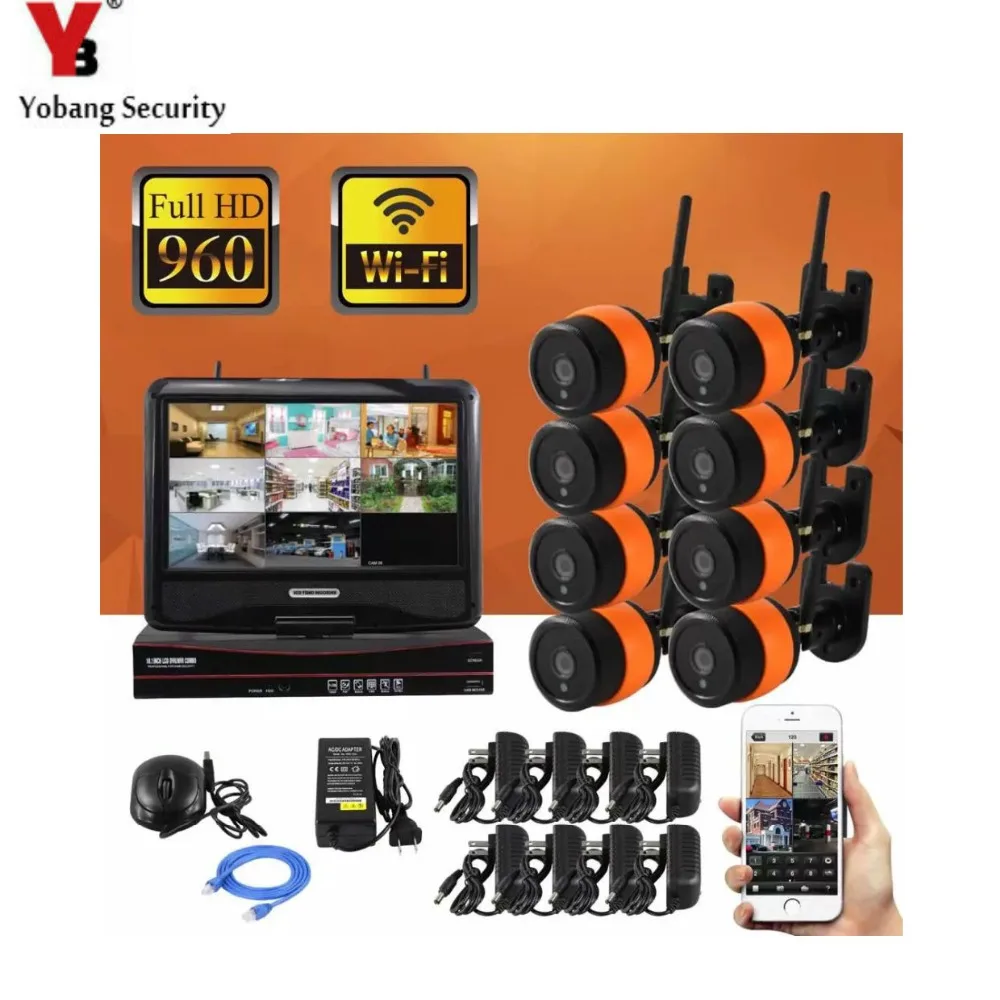 YobangSecurity 10.1-inch Monitor 8CH 960P Wifi Wireless NVR Recorder Security With 8x 1.3MP Weatherproof Outdoor Dome Cameras
YobangSecurity 10.1-inch Monitor 8CH 960P Wifi Wireless NVR Recorder Security With 8x 1.3MP Weatherproof Outdoor Dome Cameras