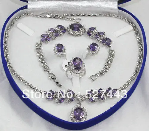 Wholesale free shipping >>pretty Violet Necklace Bracelet Earrings Crystal Ring
Wholesale free shipping >>pretty Violet Necklace Bracelet Earrings Crystal Ring