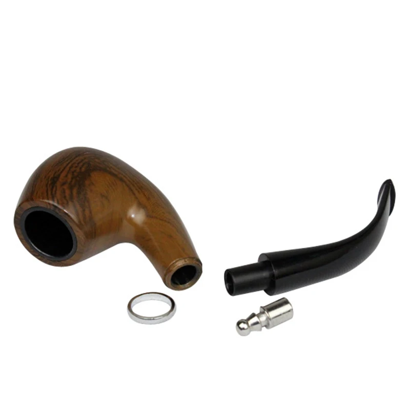 Classic Wood Grain Resin Pipe Chimney Filter Long Smoking Pipes Tobacco Pipe Cigar Gifts Narguile Weed Grinder Smoke Mouthpiece