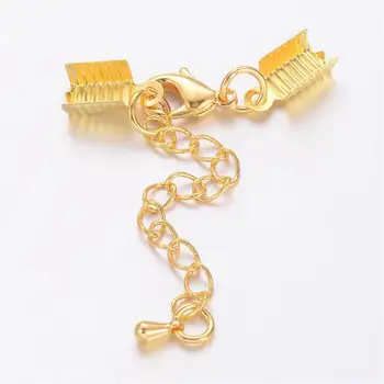 100pcs Brass Clasp & Clip Ends Set, Lobster Claw Clasp with Cord Crimp & Extender Chain, Nickel Free, Silver/Golden/Platinum
100pcs Brass Clasp & Clip Ends Set, Lobster Claw Clasp with Cord Crimp & Extender Chain, Nickel Free, Silver/Golden/Platinum