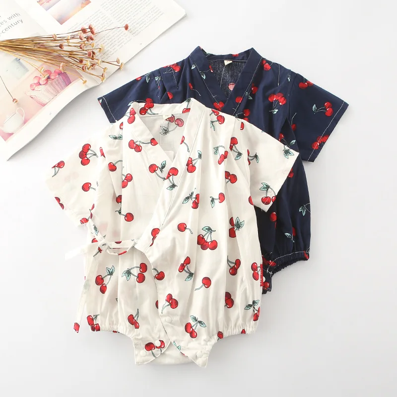 2019 Cute baby Cherry Kimono Romper Baby Girls Clothes Jumpsuit Ifant Toddler Newborn Outfits Hot Sale pajamas floral Costume
2019 Cute baby Cherry Kimono Romper Baby Girls Clothes Jumpsuit Ifant Toddler Newborn Outfits Hot Sale pajamas floral Costume