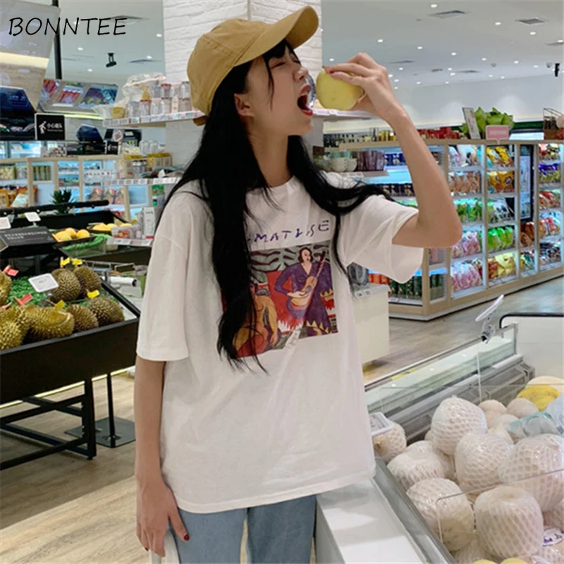 T-shirts Women Harajuku Printed Simple All-match Korean Style Half Sleeve Long Loose Womens Tshirt Basic White Top Summer Tee
T-shirts Women Harajuku Printed Simple All-match Korean Style Half Sleeve Long Loose Womens Tshirt Basic White Top Summer Tee
