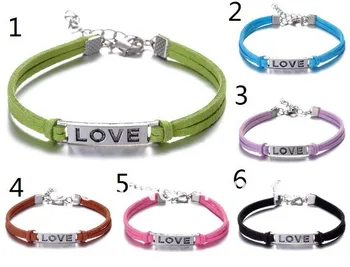 Mix 6Colors fashion Handmade letter love charm leather Bracelet cross for lovers bracelet 60pcs/lot
Mix 6Colors fashion Handmade letter love charm leather Bracelet cross for lovers bracelet 60pcs/lot